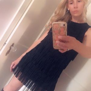 Black fringe dress